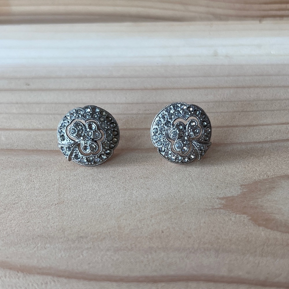 Vintage rhinestone clip-on earrings